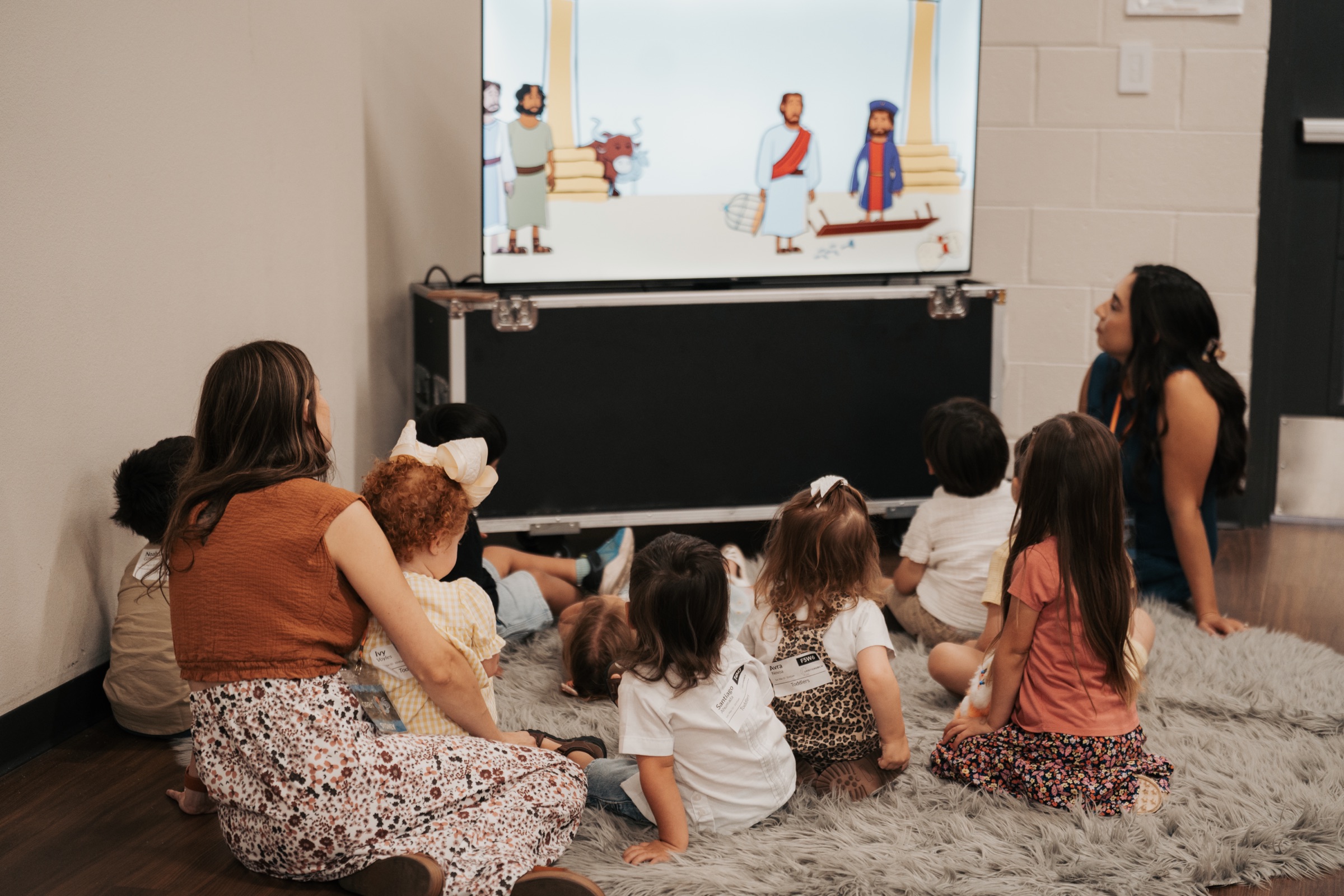 Children gathered together during an Orbit Kids lesson