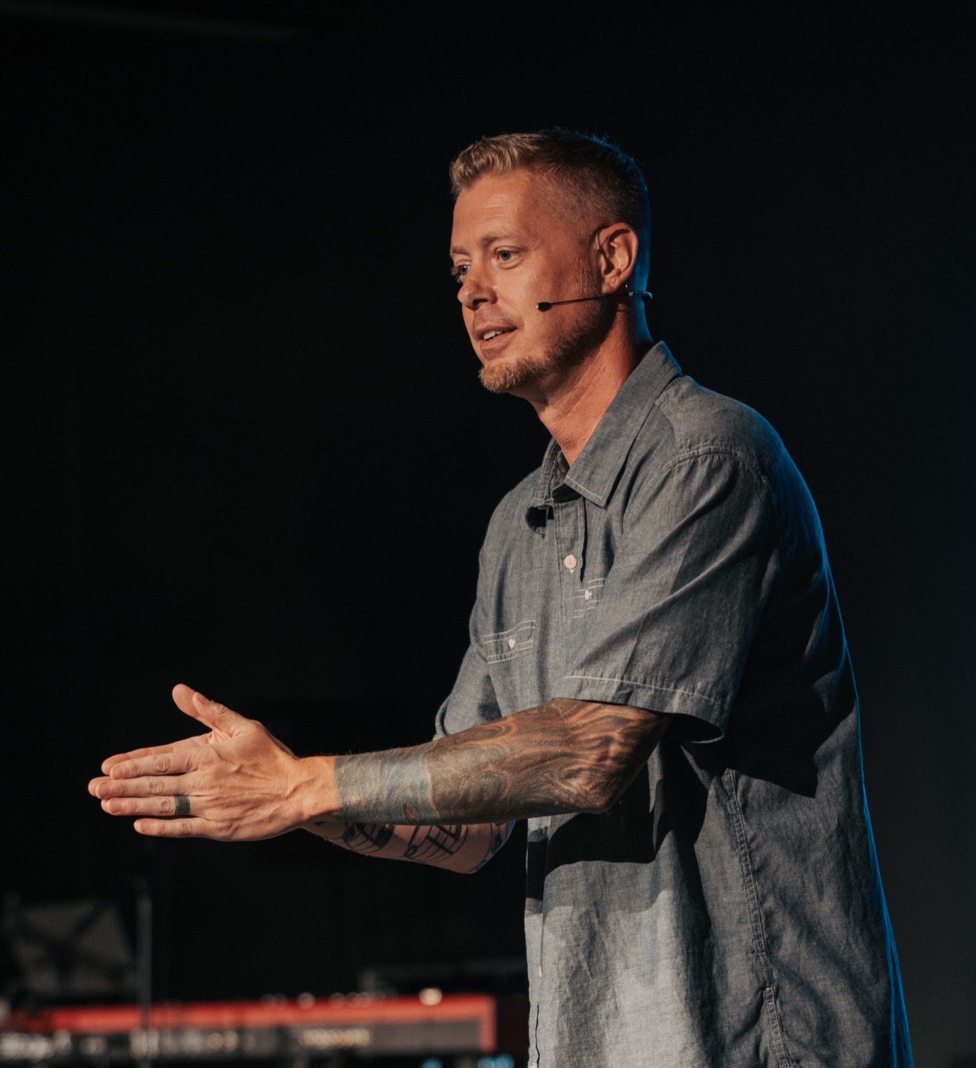 Elijah Tadema speaking at Orbit Church
