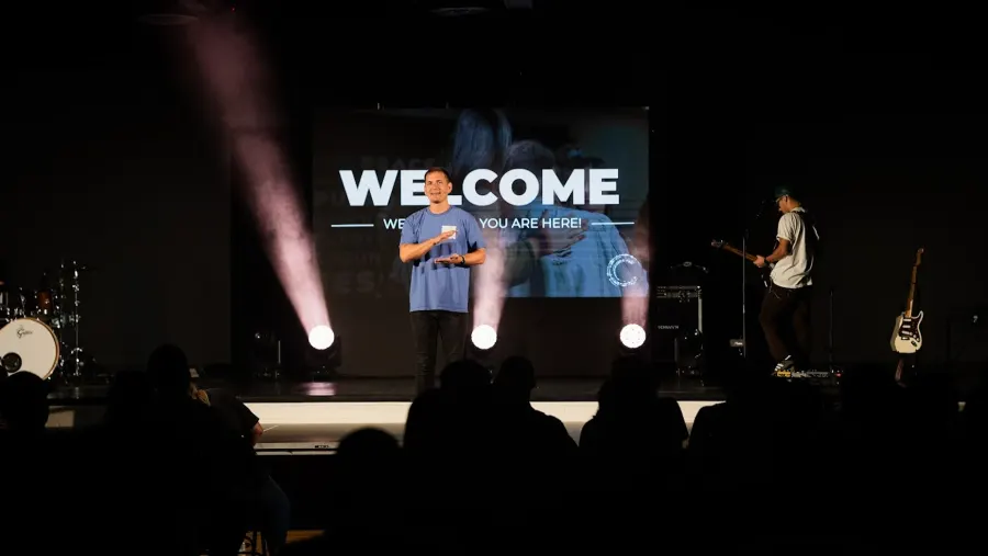 Pastor Matt Rose speaking during an Orbit Church gathering